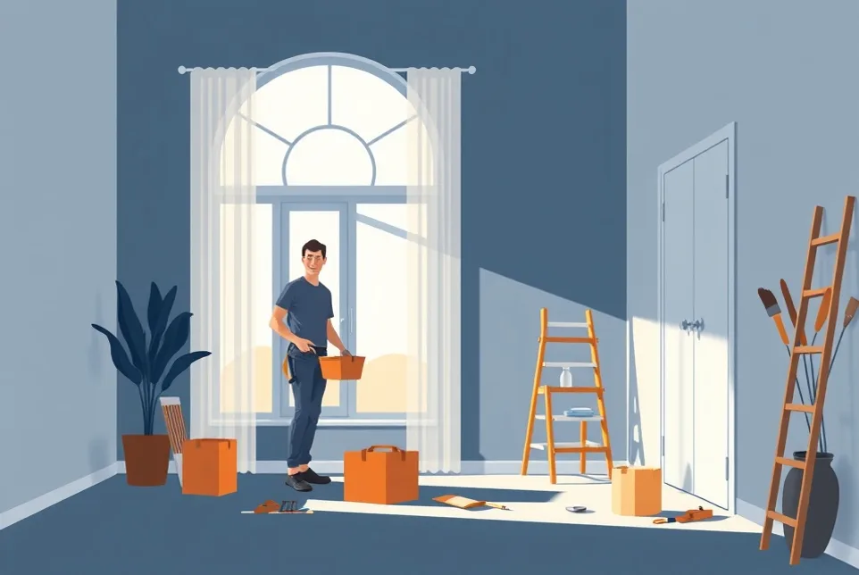 Intérieur rénové après travaux de peinture à Biot